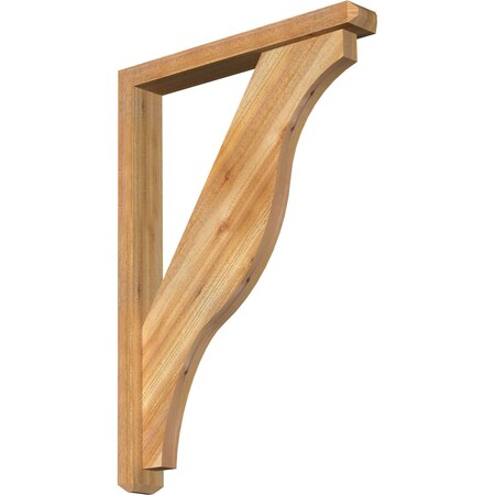 Ekena Millwork Funston Craftsman Rough Sawn Bracket w/ Offset Brace, Western Red Cedar, 4"W x 28"D x 40"H BKT0402X28X40FST04RWR